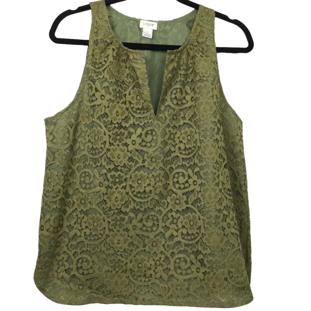 J. Crew Factory Cottage Summer Crochet Lace Minimalist Feminine Tank Top 10
